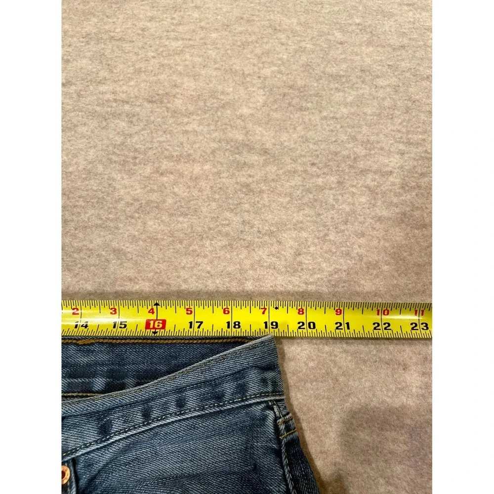 Levis 501 Straight Leg Jeans Mens 40x34 Blue Whiskering Denim‎ Button Fly Cotton